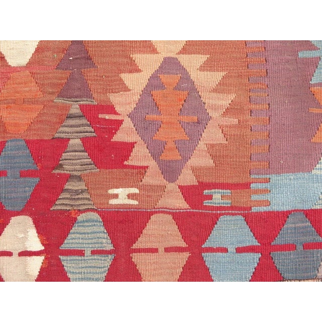 Textile 1960's Vintage Handmade Kilim Rug - 54" X 119" For Sale - Image 7 of 10