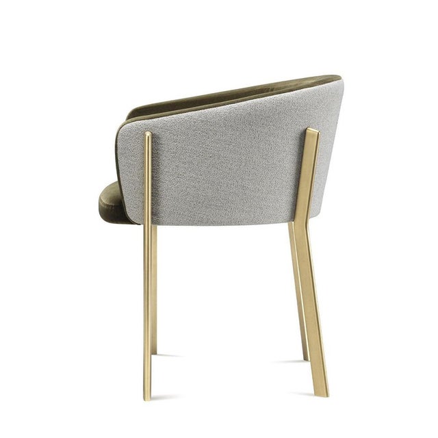 Arch Mousse Velvet and Brass Chair by Richard Hutten For Sale - Image 4 of 6