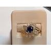 1 Carat Round Blue Sapphire & 1.65 Carat Diamond Cocktail Ring in 14 Karat Gold For Sale - Image 16 of 18