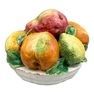 Late 20th C. Italian Fruit Bowl – Hand-Painted – Rustic Kitchen / Mediterranean