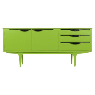 Green Lacquered Wood Console Table, 1960s For Sale