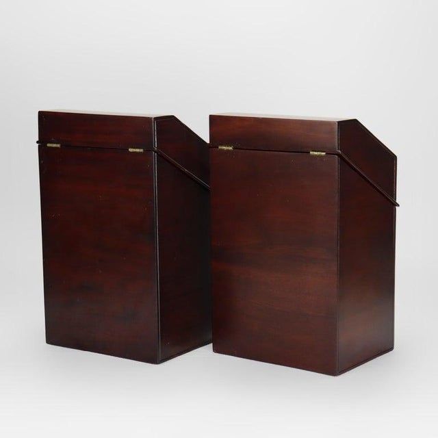 Pair of English Style Mahogany Knife Boxes With Inlaid Patera 20thC For Sale - Image 12 of 13