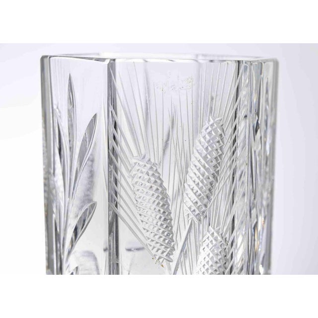 1970s Vintage Crystal Vase with Decorative Spikes, Italy, 1970s For Sale - Image 5 of 6