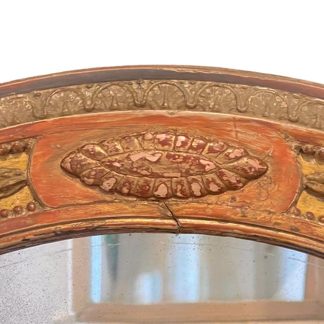 19th Century English Oval Giltwood Mirror with Mercury Glass For Sale - Image 4 of 5