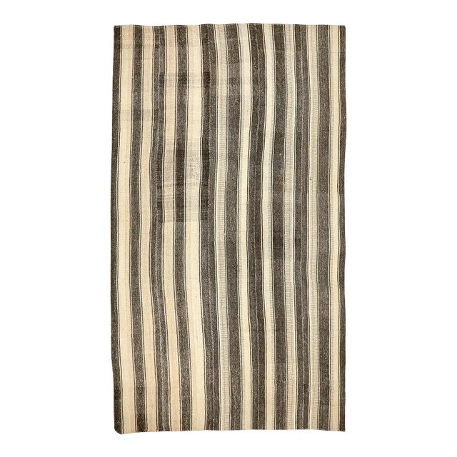 Mid 20th Century Striped Large Vintage Kilim Rug For Sale