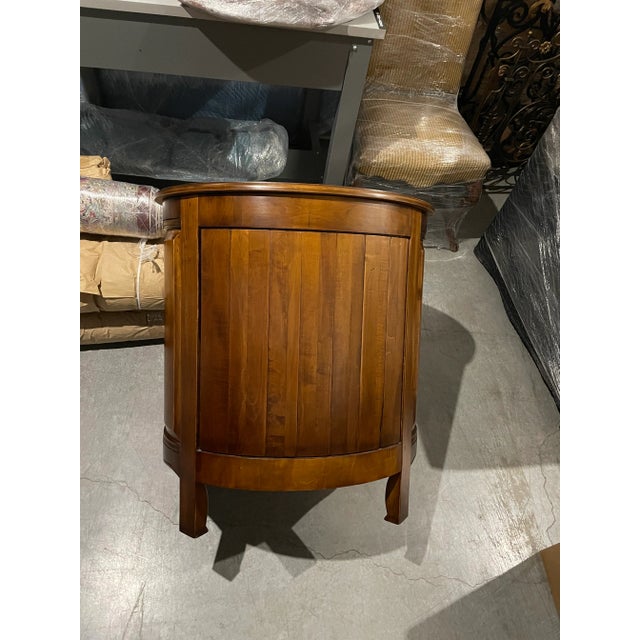 Hand Carved Wood Oval Nighstand For Sale - Image 9 of 9