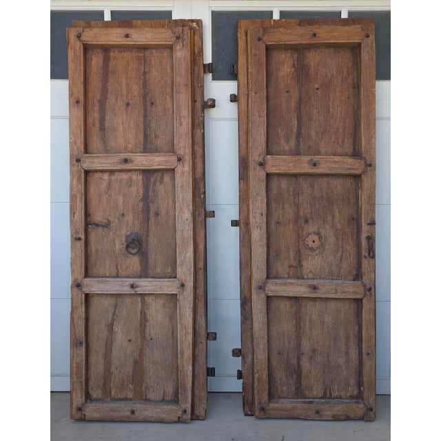 Rustic Antique Doors With Hand Forged Iron Elements For Sale - Image 4 of 17