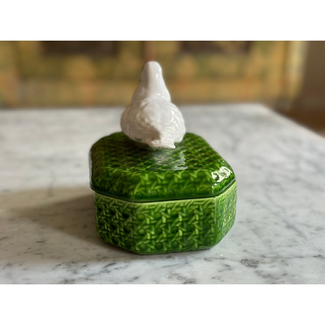 Vintage Italian Ceramic Lidded Box with and Dove Accent, 1970s For Sale - Image 6 of 9