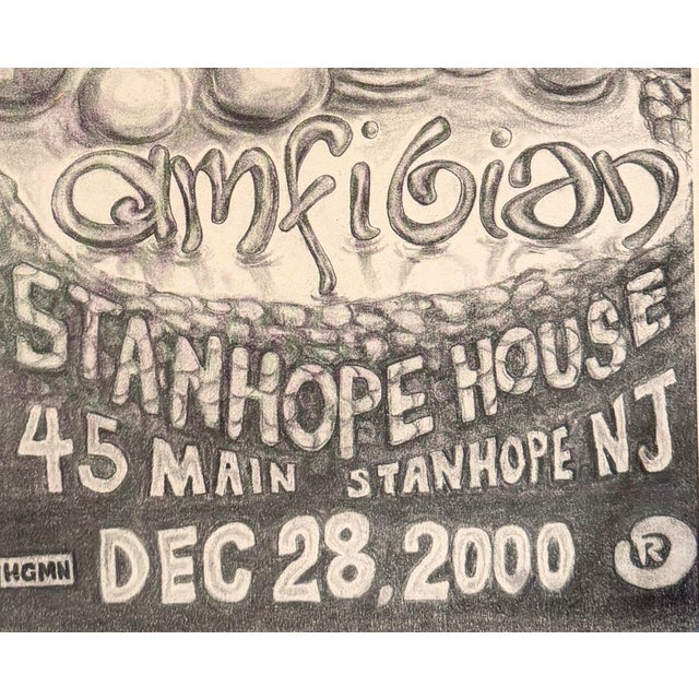Concert poster for a performance by Amfibian at Stanhope House in Stanhope, New Jersey, on December 28, 2000. The...