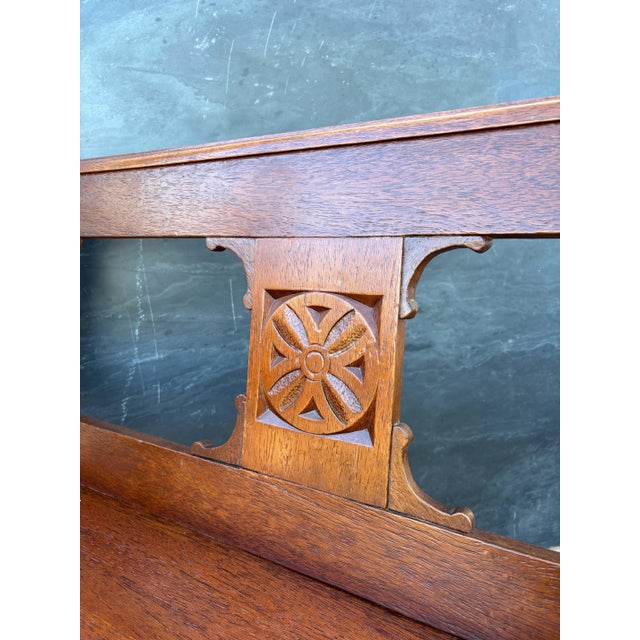 Spanish Castilian Style Oak Bench, Early 20th Century For Sale - Image 9 of 10