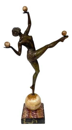 Art Deco French Bronze Statue by Charles Henri Molins, 1920s