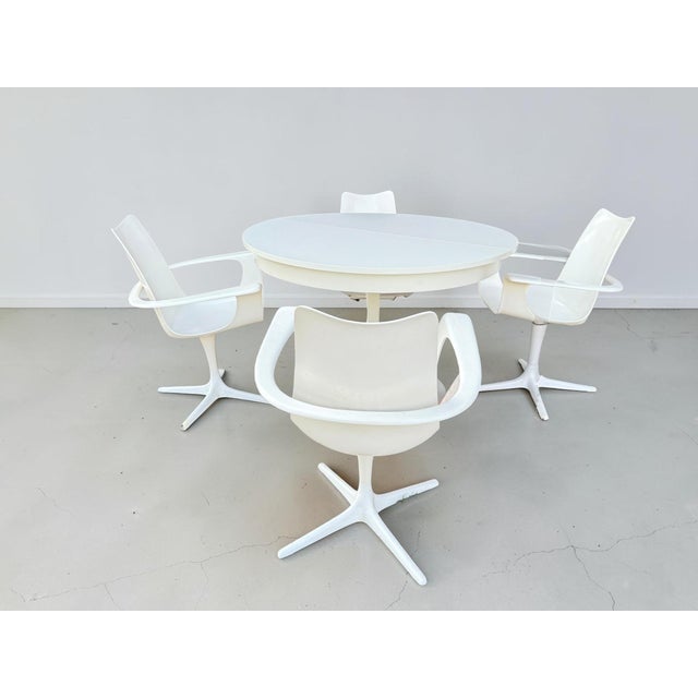 Mid-Century Modern Space Age the Cherry Chairs and Expandable Tulip Table by Luigi Colani for Lusch & Co, 1970s, Set of 5 For Sale - Image 3 of 18