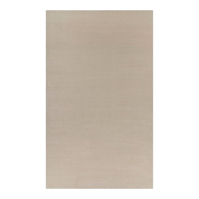 Rug & Kilim’s Oversized Contemporary Textural Solid Rug in Cream and White Tones - 12x20 For Sale