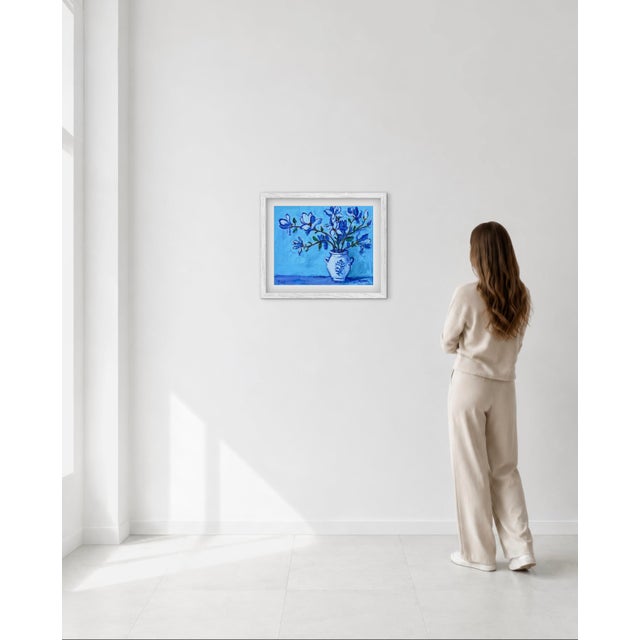 Blue Magnolia 16 x 20 oil on canvas panel Signed: Haas Unframed. Frames shown are for sample only. Original Oil Still Life...