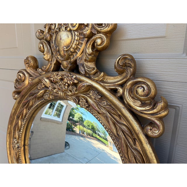 Wood Pair of Monumental Federal Giltwood Eagle Convex Mirrors For Sale - Image 7 of 18