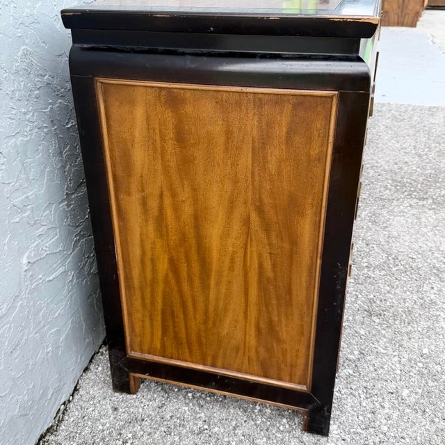 Wood Vintage Chinoiserie Black and Burlwood Dresser by Centruy Furniture For Sale - Image 7 of 8