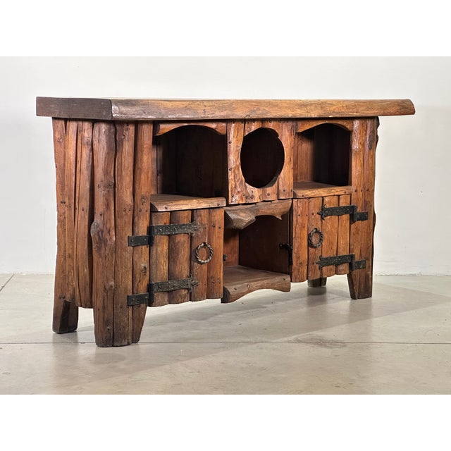 Rustic Chestnut Wood Sideboard, 1960s For Sale - Image 10 of 13