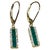 Modern Princess Cut Emerald & Diamond 14 Kt Yellow Gold Dangling Earring For Sale - Image 3 of 8