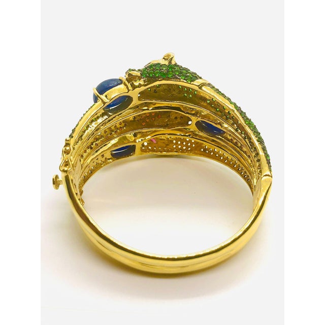 Bochic ‘Capri’ Vintage Natural Ruby, Emerlad & Blue Sapphire Cuff In 18K Gold & Silver Bochic ‘Capri’ Vintage Ruby and...