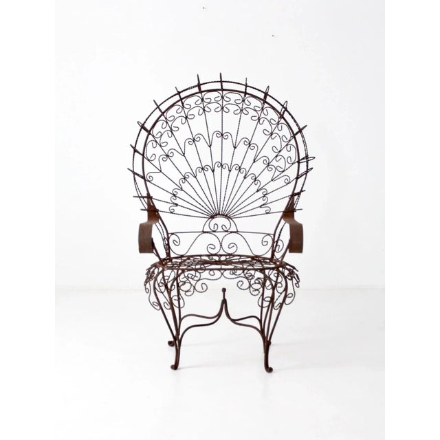 Vintage Wrought Iron Peacock Chair For Sale - Image 9 of 9