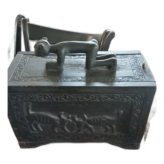 1940s African Blackwood Trinket Box From Tanzenia 15 In. X 10 In. 8 In.. For Sale