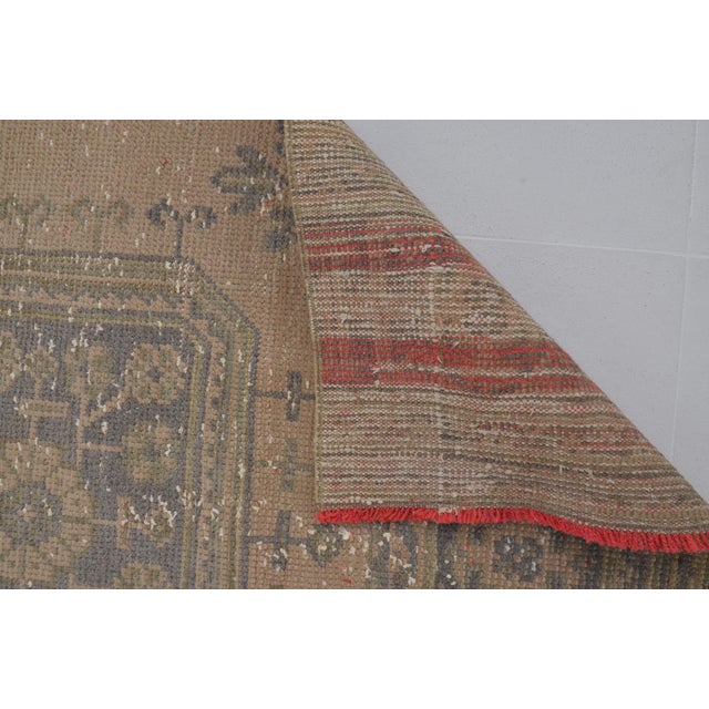 Textile Vintage Anatolian Wool Hallway Carpet For Sale - Image 7 of 9