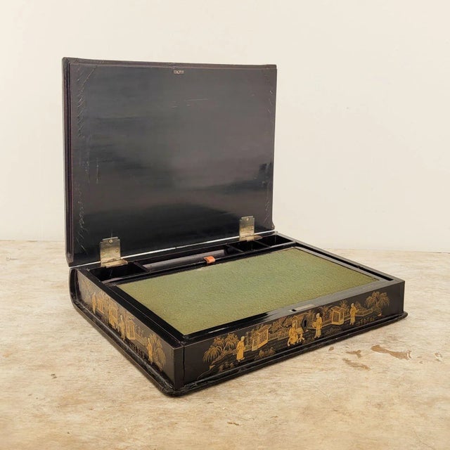 A worn Chinese export writing box, circa 1870.