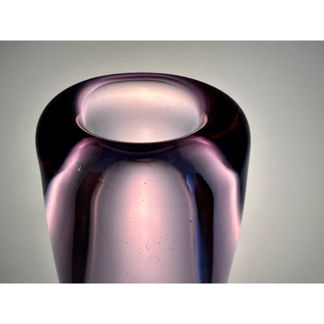 Glass Bohemian Alexandrite Glass Art Vase attributed to Miroslav Klinger for Železný Brod ZBS, Czechoslovakia, 1950s For Sale - Image 7 of 13