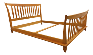 Vintage French Double Bed in Oak by Guillerme & Chambron, 1960s