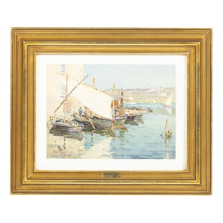 Eugênio Gays, Seascape, Watercolor on Paper For Sale