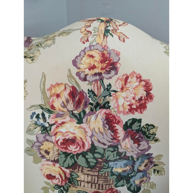 Vintage Grandmillenial Chintz English Rose Wingback Chair For Sale - Image 15 of 16
