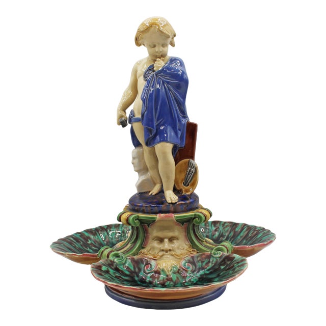 Circa 1861 English Majolica Centerpiece Sweetmeat Server by Minton For Sale