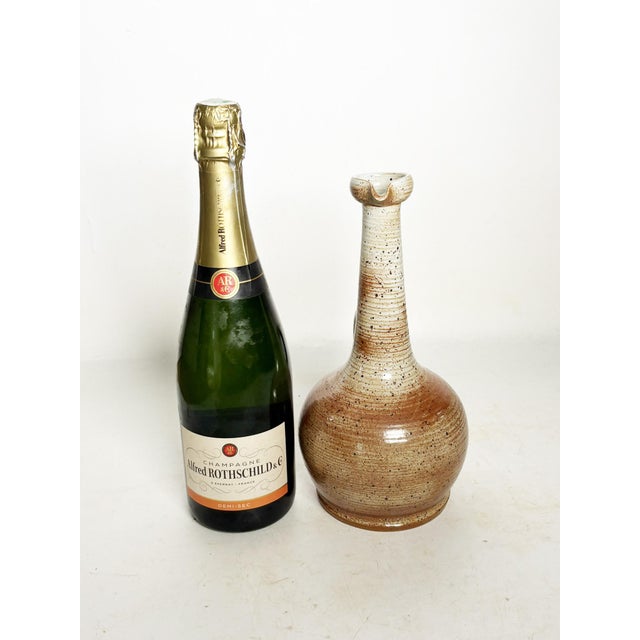 Rustic Vintage French Ceramic Vase from Le Marais, 1950 For Sale - Image 3 of 13
