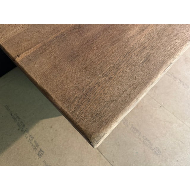 French Bleaching Oak Farmhouse Dining Table, 1925 For Sale - Image 14 of 18