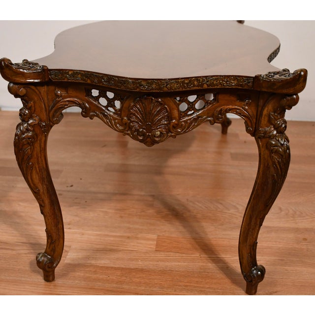 1930s French Carved Walnut Coffee Table For Sale - Image 13 of 18