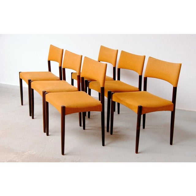 Danish Rosewood Dining Chairs by Ejnar Larsen and Aksel Bender Madsen, 1960s, Set of 6 For Sale - Image 3 of 9