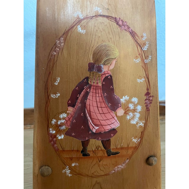 Vintage Hand-Painted Wooden Quilt Rack For Sale - Image 4 of 10