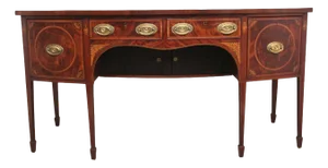 19th Century Inlaid Mahogany Bowfront Sideboard
