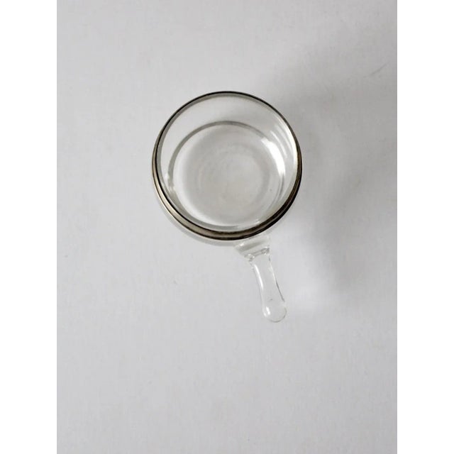 Metal Vintage Silver Rimmed Glass Cup For Sale - Image 7 of 10