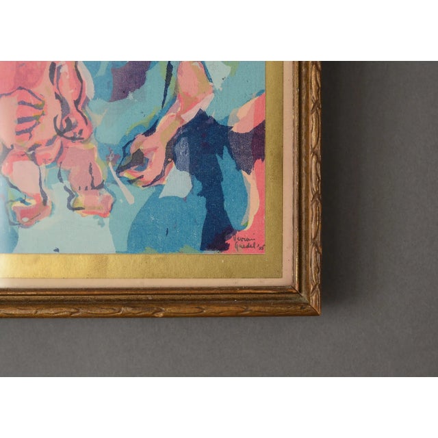 1950s Modernist Abstract Madonna and Child Painting by Vivian Guedel, Framed For Sale - Image 4 of 7