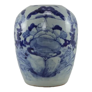 Chinese Mid-Qing Dynasty Celadon Blue and White Jar