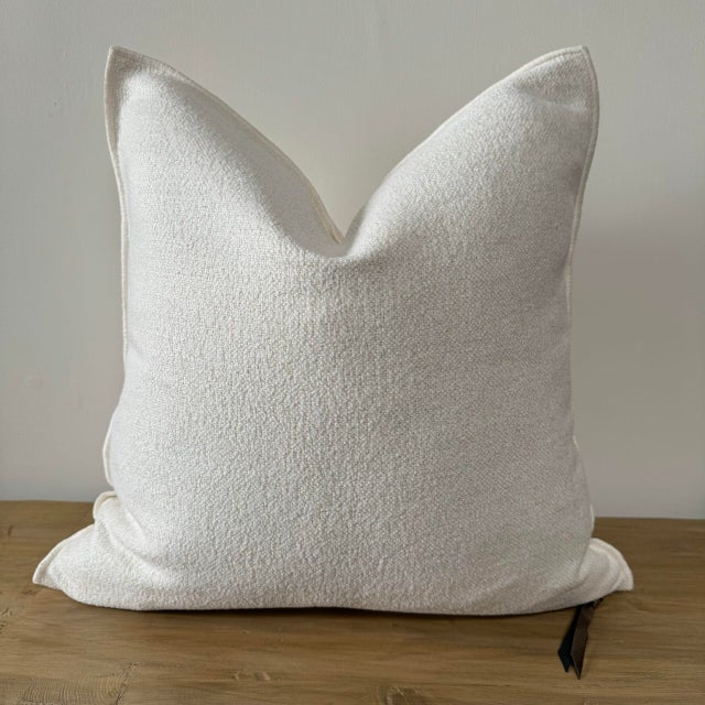 Mid-Century Modern French Chenille Pillow With Down Feather Insert For Sale - Image 3 of 5
