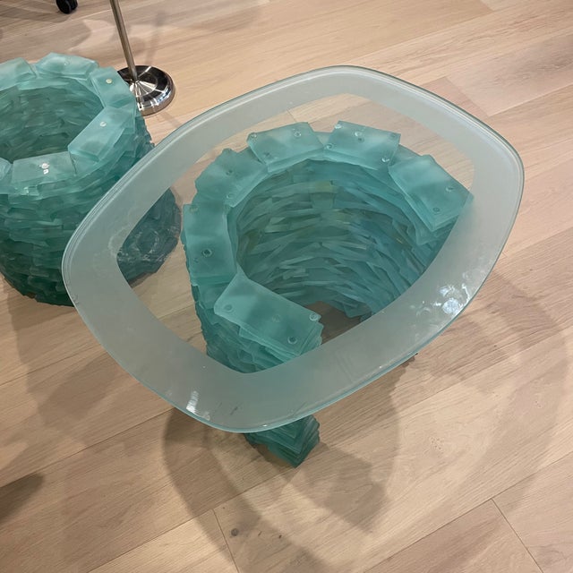 1980s Murano Stacked Glass Side Table For Sale In Boston - Image 6 of 6