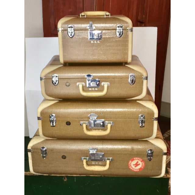 Vintage Wilt Luggage With Ocean Liner Stickers Set of 4 Chairish