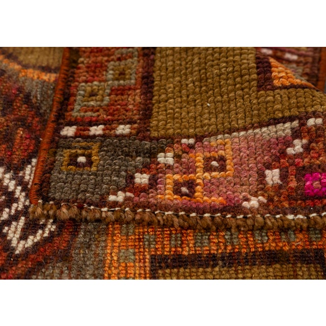 Turkish Mini Rug Oriental Hand Knotted Vintage Rug 1'9" x 1'8" #21068 For Sale In Houston - Image 6 of 8