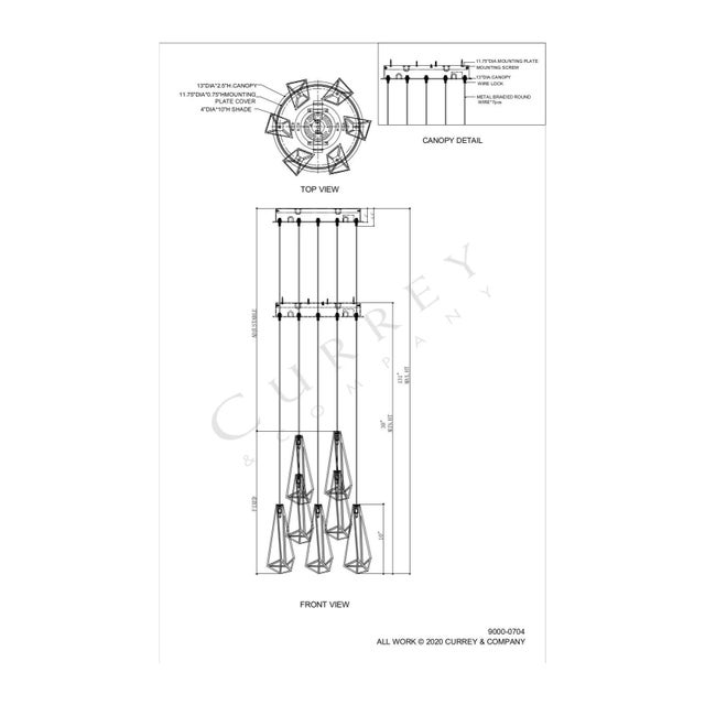 Currey & Company Glace 7-Light Multi-Drop Pendant For Sale In Atlanta - Image 6 of 7