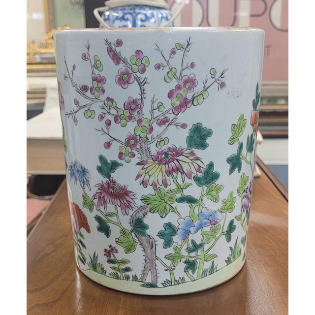 19th Century Chinese Porcelain Brush Holder For Sale - Image 10 of 11