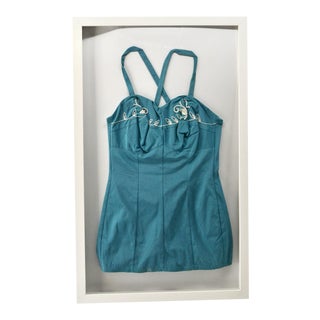 Vintage Teal Swimsuit, Framed For Sale