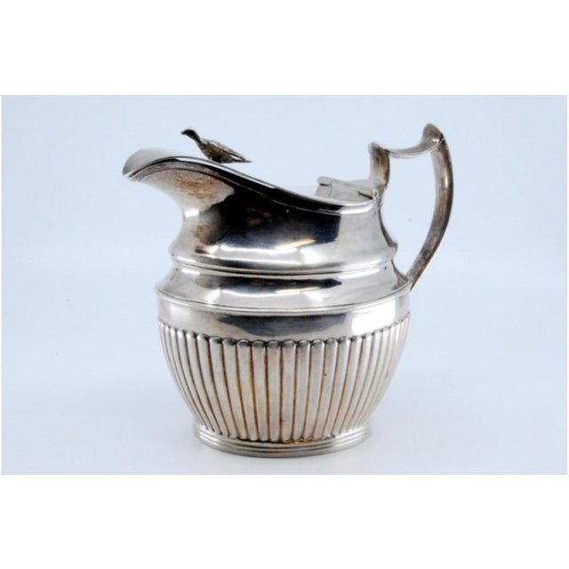 Fluted Silver Milk Jug with Half-Body Design For Sale - Image 10 of 11