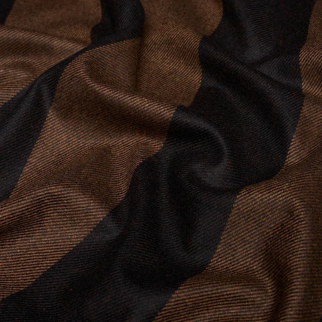 Schumacher SAMPLE - Schumacher Hemlock Stripe Fabric In Java For Sale - Image 4 of 4